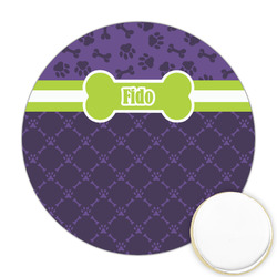 Pawprints & Bones Printed Cookie Topper - Round (Personalized)