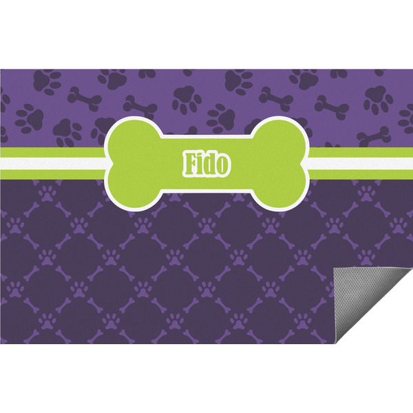 Custom Pawprints & Bones Indoor / Outdoor Rug (Personalized)