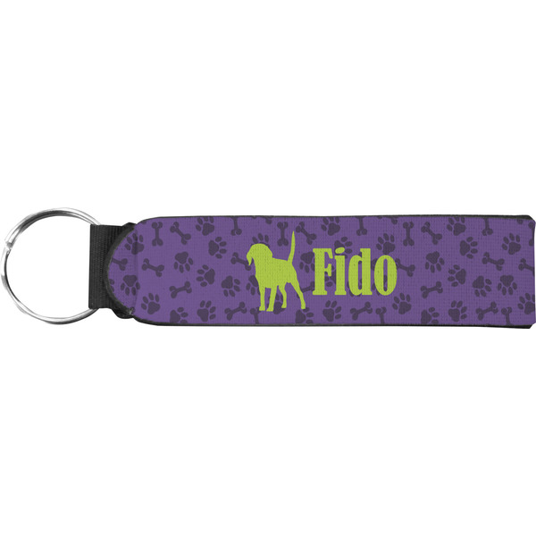 Custom Pawprints & Bones Neoprene Keychain Fob (Personalized)