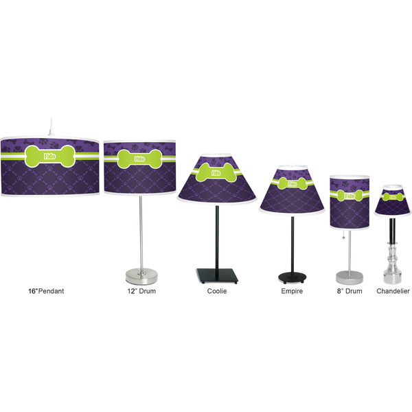 Pawprints & Bones Lamp Full View Size Comparison