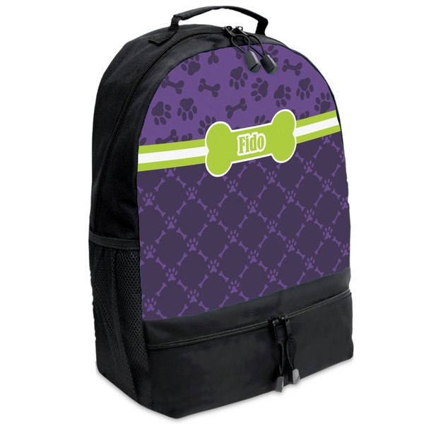 Custom Pawprints & Bones Backpacks - Black (Personalized)