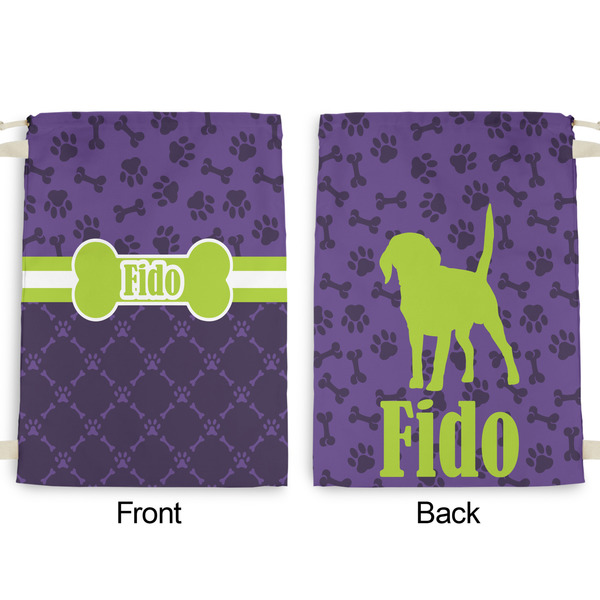 Pawprints & Bones Large Laundry Bag - Front & Back View