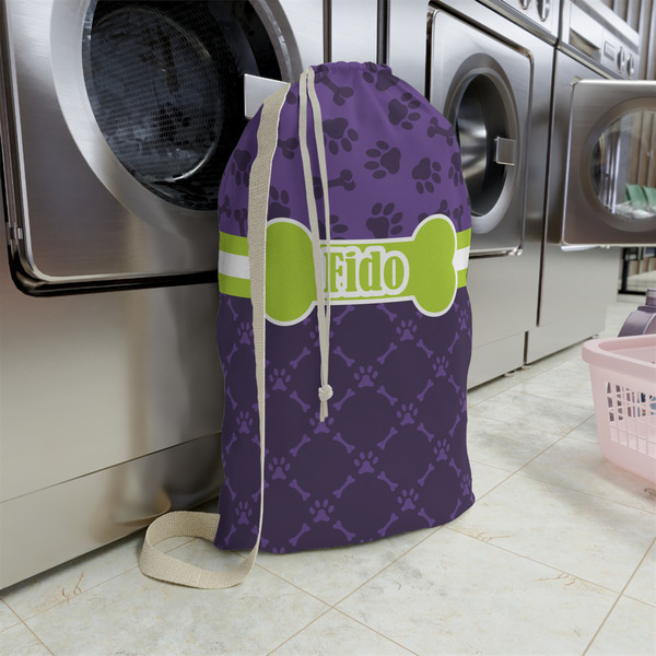Pawprints & Bones Large Laundry Bag - In Context