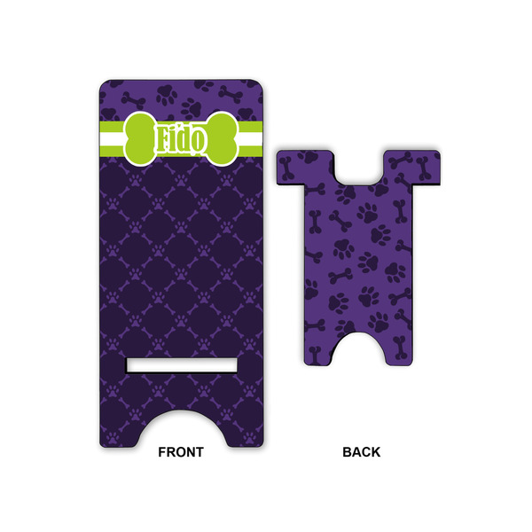 Pawprints & Bones Large Phone Stand - Front & Back