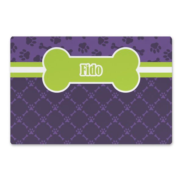 Custom Pawprints & Bones Large Rectangle Car Magnet (Personalized)