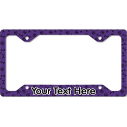 Pawprints & Bones License Plate Frame - Style C (Personalized)