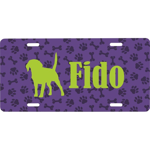 Custom Pawprints & Bones Front License Plate (Personalized)