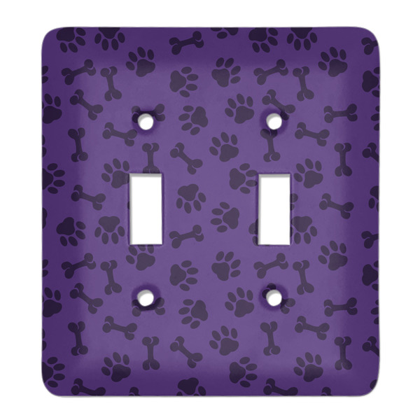 Custom Pawprints & Bones Light Switch Cover (2 Toggle Plate)
