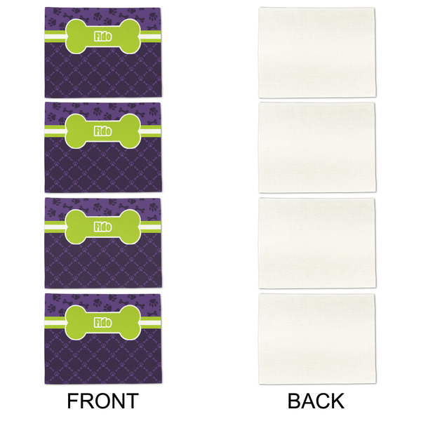 Pawprints & Bones Linen Placemat - APPROVAL Set of 4 (single sided)