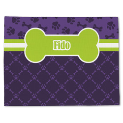 Pawprints & Bones Single-Sided Linen Placemat - Single w/ Name or Text