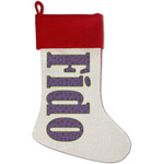 Pawprints & Bones Red Linen Stocking (Personalized)