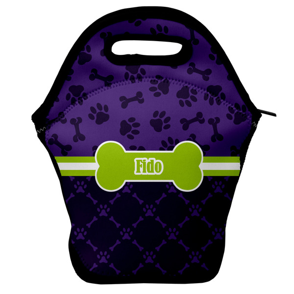 Custom Pawprints & Bones Lunch Bag w/ Name or Text