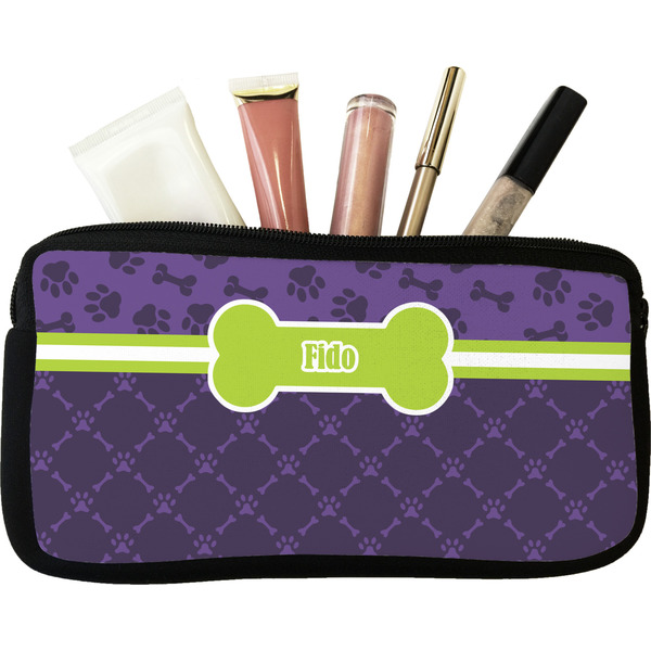 Custom Pawprints & Bones Makeup / Cosmetic Bag - Small (Personalized)