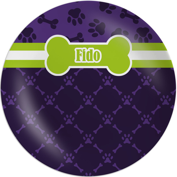 Custom Pawprints & Bones Melamine Plate (Personalized)