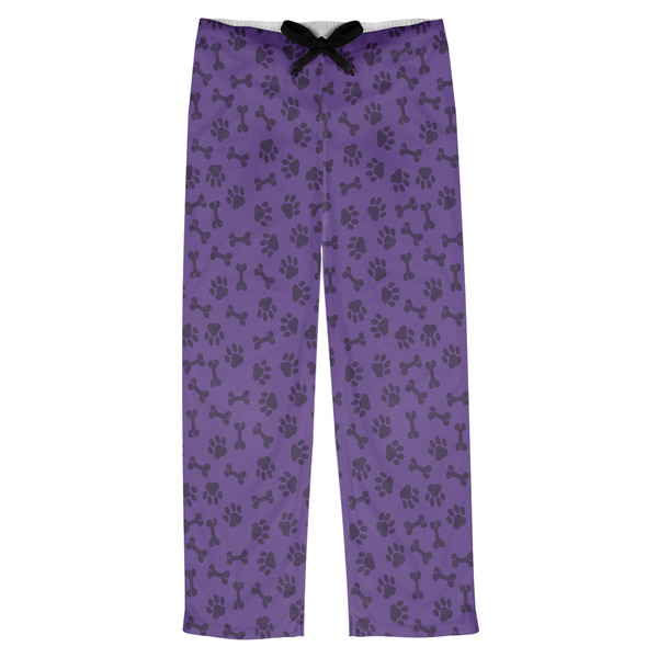 Custom Pawprints & Bones Mens Pajama Pants - L
