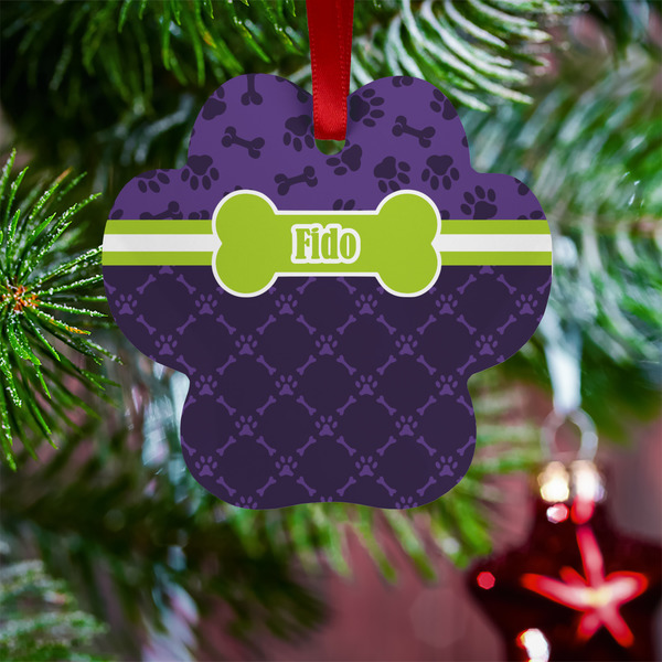 Pawprints & Bones Metal Paw Ornament - Lifestyle