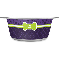 Pawprints & Bones Stainless Steel Dog Bowl - Large (Personalized)