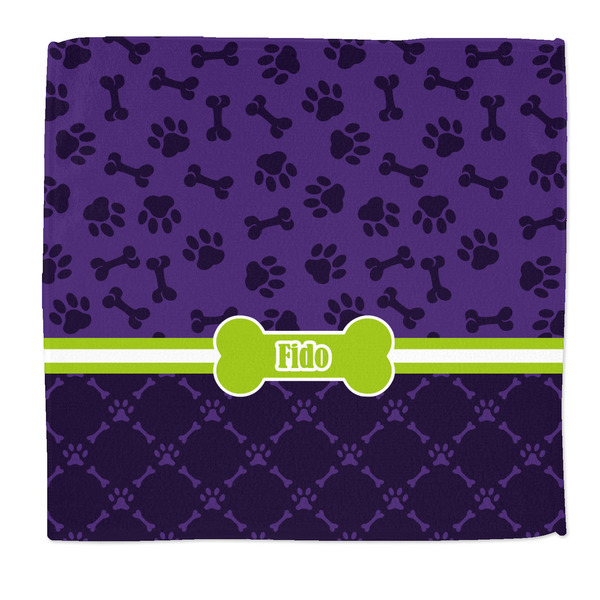 Custom Pawprints & Bones Microfiber Dish Rag (Personalized)