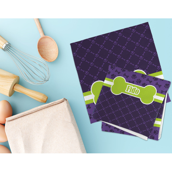 Pawprints & Bones Microfiber Dish Rag - LIFESTYLE