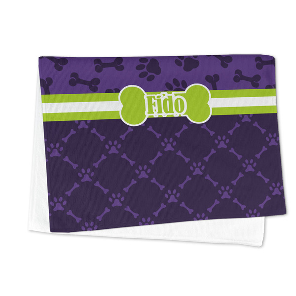 Pawprints & Bones Microfiber Dish Towel - FOLDED HALF