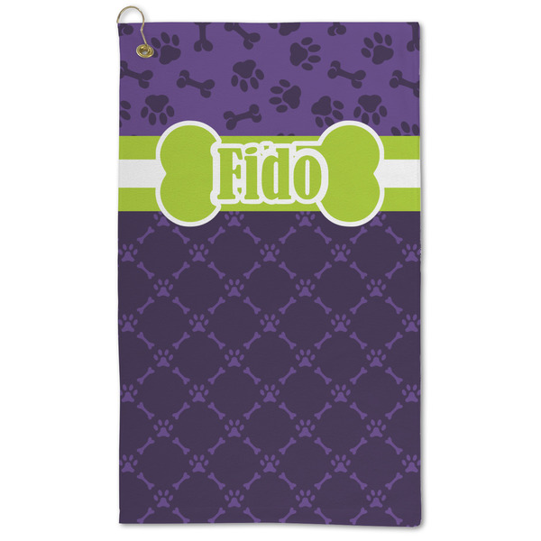 Custom Pawprints & Bones Microfiber Golf Towel - Large (Personalized)