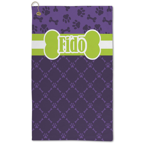 Custom Pawprints & Bones Microfiber Golf Towel - Large (Personalized)