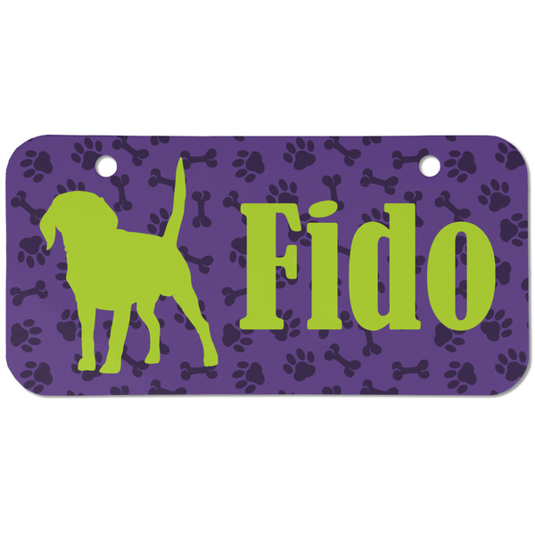 Pawprints & Bones Mini Bicycle License Plate - Two Holes