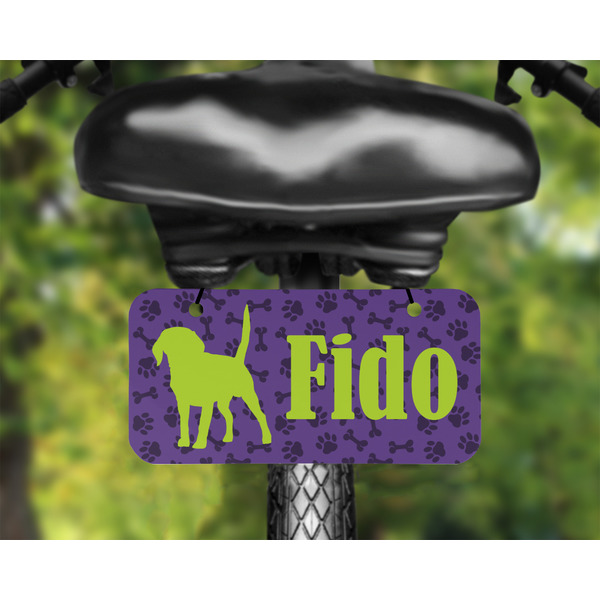 Pawprints & Bones Mini License Plate on Bicycle - LIFESTYLE Two holes