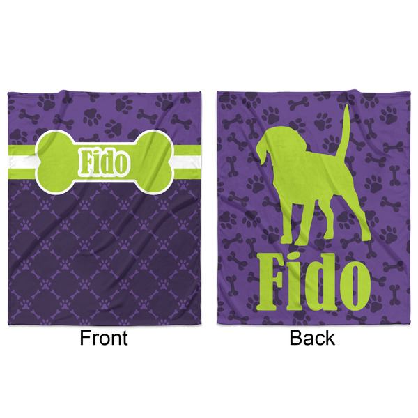 Pawprints & Bones Minky Blanket - 50"x60" - Double Sided - Front & Back