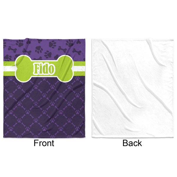 Pawprints & Bones Minky Blanket - 50"x60" - Single Sided - Front & Back