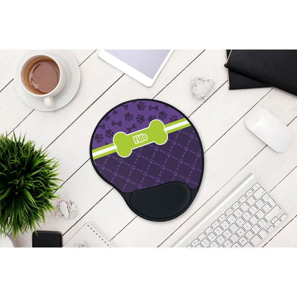 Pawprints & Bones Mouse Pad with Wrist Rest - LIFESYTLE 1