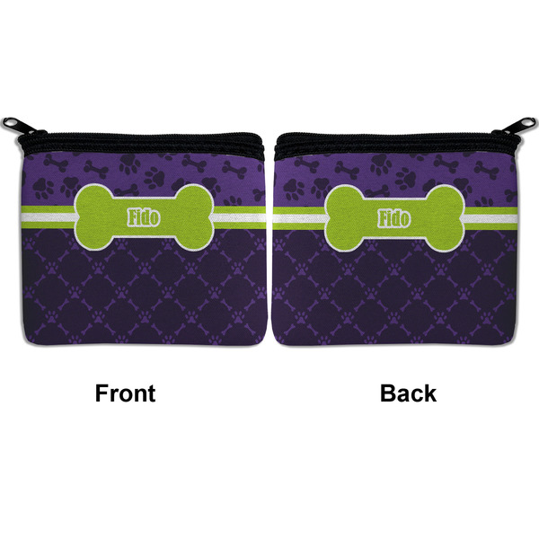 Pawprints & Bones Neoprene Coin Purse - Front & Back (APPROVAL)