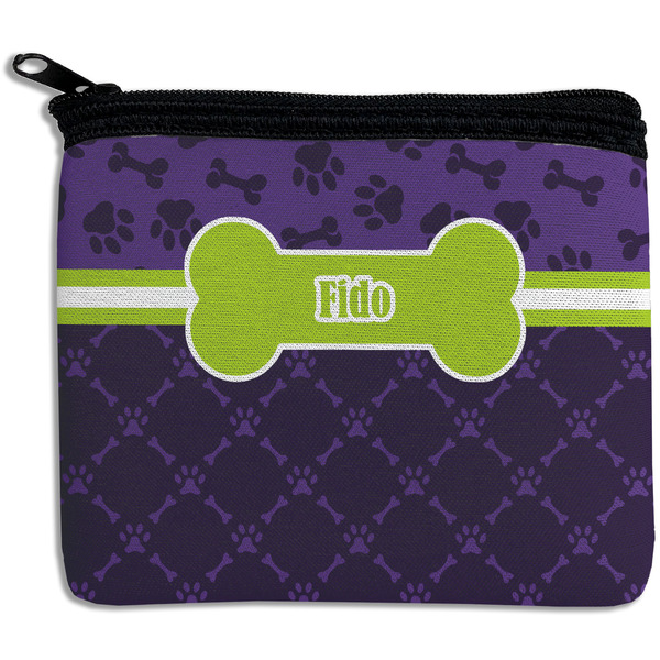 Custom Pawprints & Bones Rectangular Coin Purse (Personalized)
