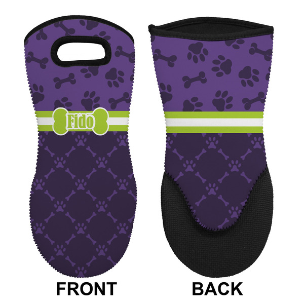 Pawprints & Bones Neoprene Oven Mitt (Front & Back)