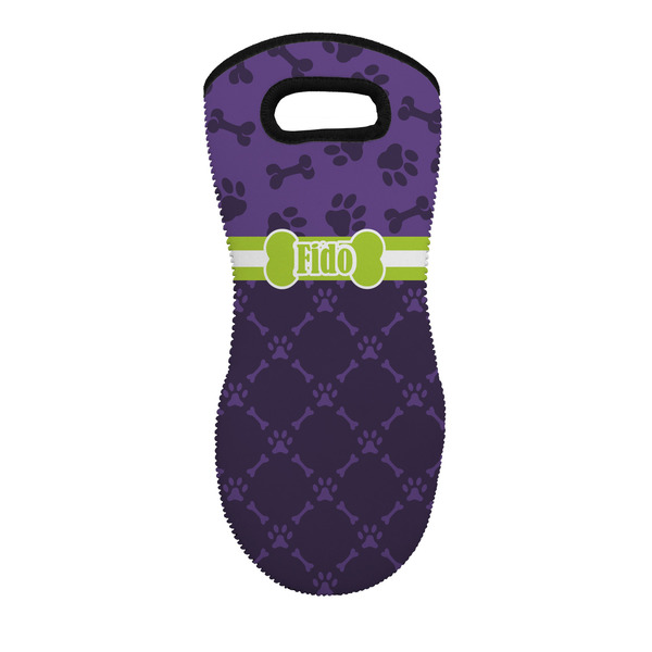 Custom Pawprints & Bones Neoprene Oven Mitt w/ Name or Text