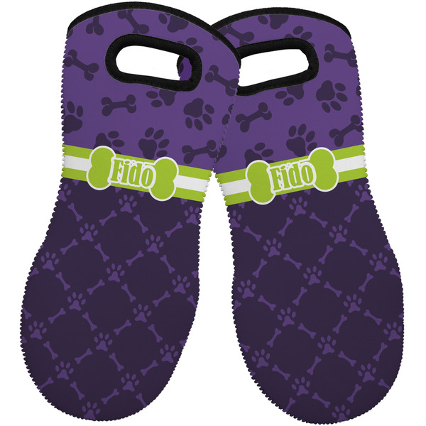 Pawprints & Bones Neoprene Oven Mitt -Set of 2 - Front