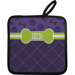 Pawprints & Bones Pot Holder w/ Name or Text
