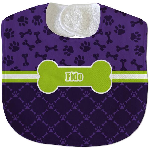 Pawprints & Bones New Baby Bib - Closed and Folded