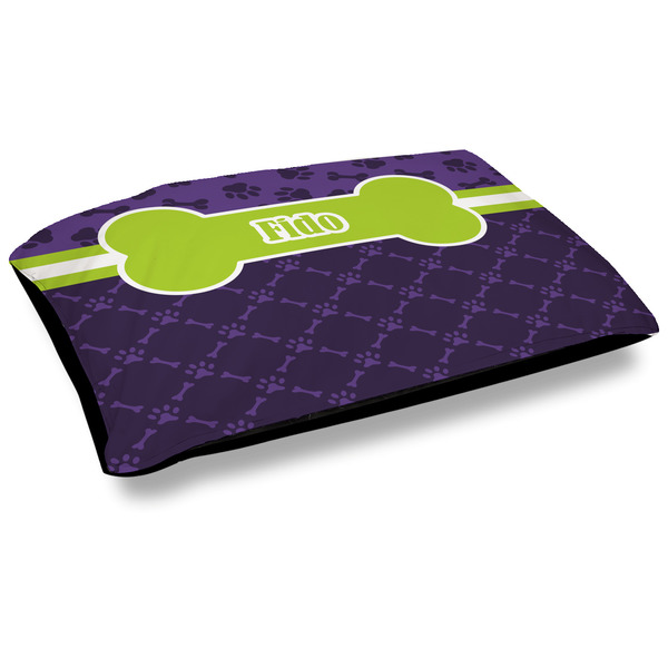 Custom Pawprints & Bones Dog Bed w/ Name or Text