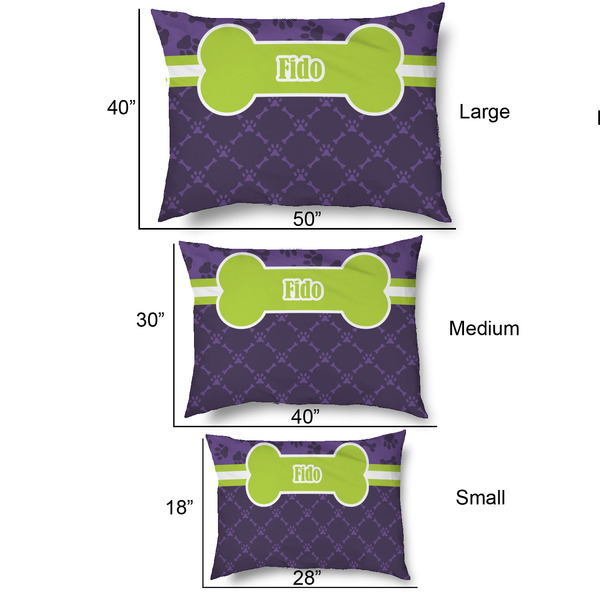 Pawprints & Bones Outdoor Dog Beds - SIZE CHART