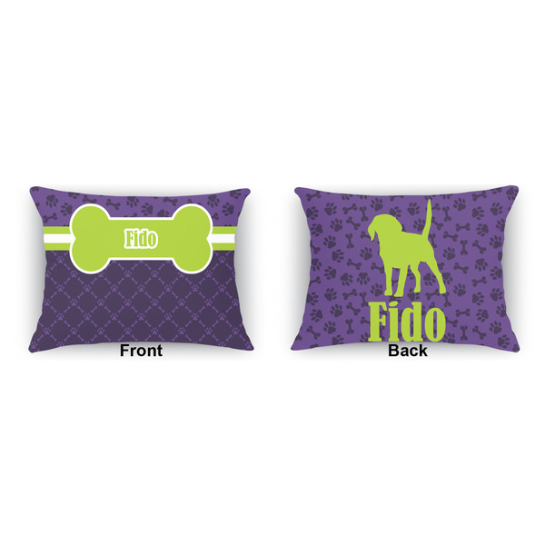 Pawprints & Bones Outdoor Rectangular Throw Pillow (Front and Back)
