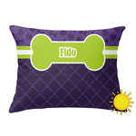 Pawprints & Bones Outdoor Throw Pillow (Rectangular) (Personalized)