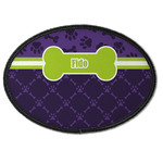 Pawprints & Bones Iron On Oval Patch w/ Name or Text