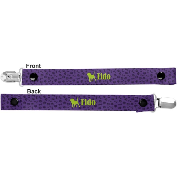 Pawprints & Bones Pacifier Clip - Front and Back