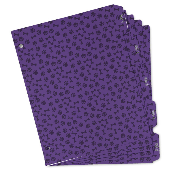 Custom Pawprints & Bones Binder Tab Divider Set (Personalized)