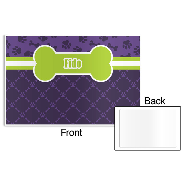 Pawprints & Bones Disposable Paper Placemat - Front & Back