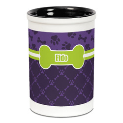 Pawprints & Bones Ceramic Pencil Holders - Black