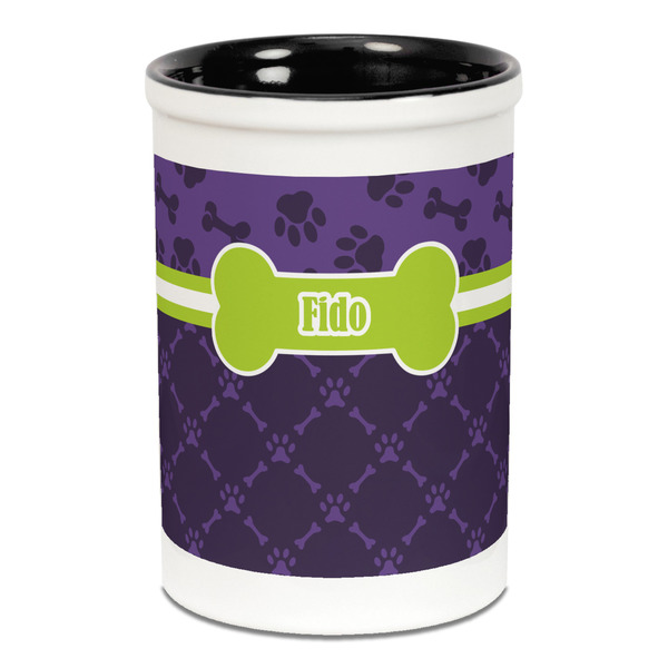 Pawprints & Bones Pencil Holder - Black