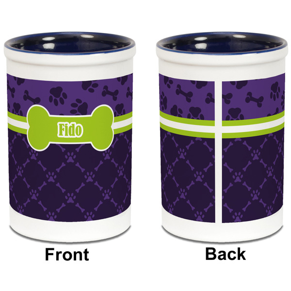 Pawprints & Bones Pencil Holder - Blue - approval