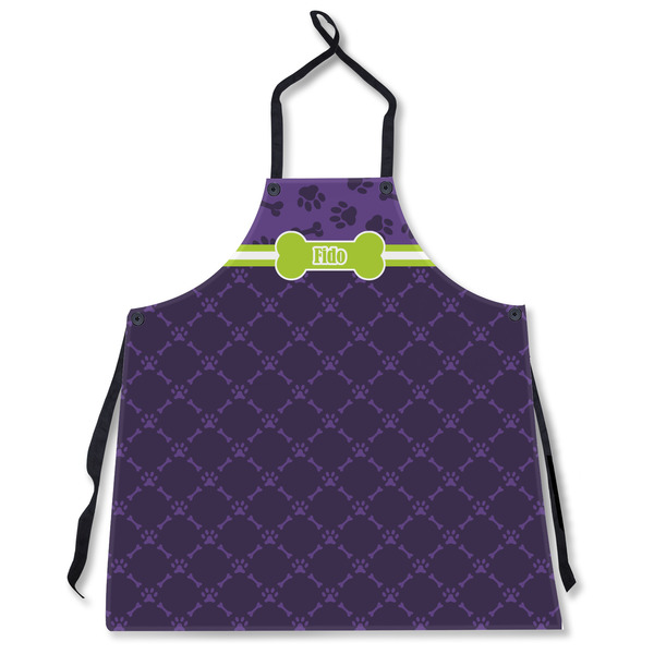 Custom Pawprints & Bones Apron Without Pockets w/ Name or Text